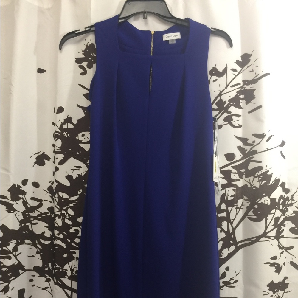 NOT AVAILABLE DONATED Calvin Klein royal blue sleeveless dress
